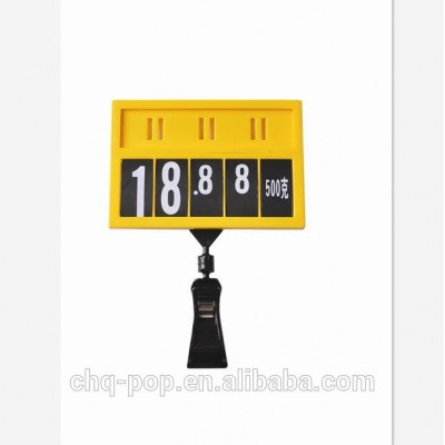 Supermarket Plastic Price Sign Board with Clip